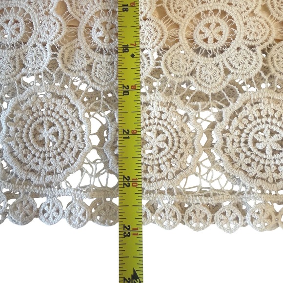 Solitaire Ravi Khosla Ivory Cotton Crochet Floral Lace  M Boho Cottage Feminine - Picture 8 of 8